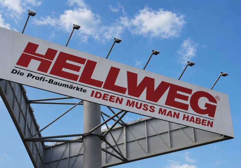 Schild von Hellweg Baumarkt
