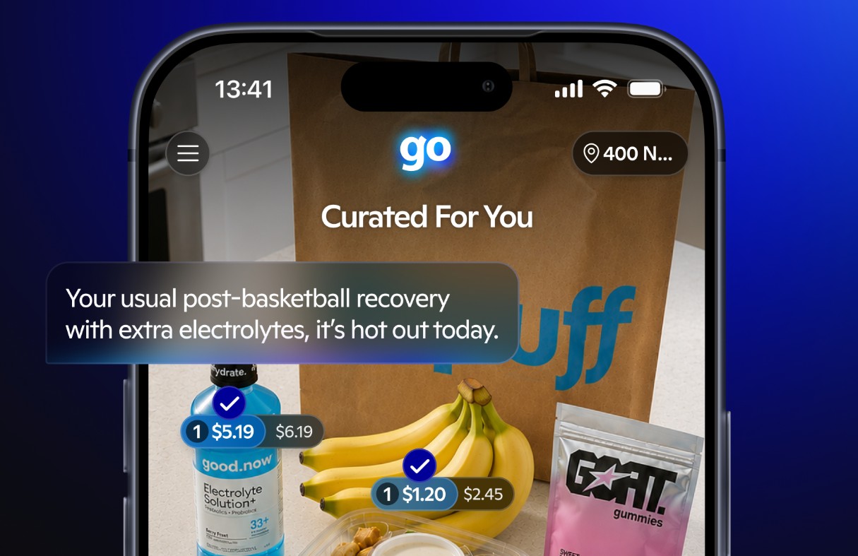 Screen eines Go KI Shopping Assistent