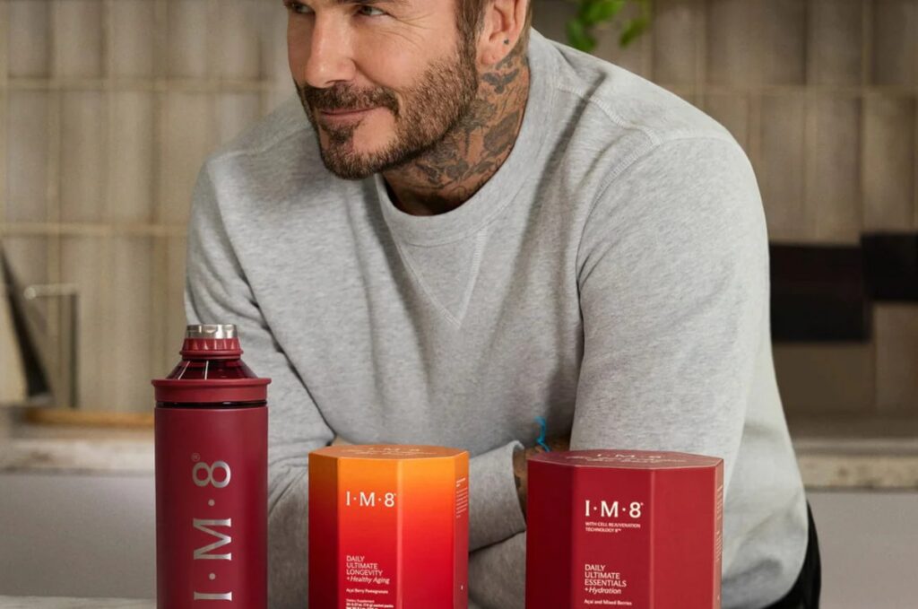 David Beckham hinter mehreren IM8 Produkten