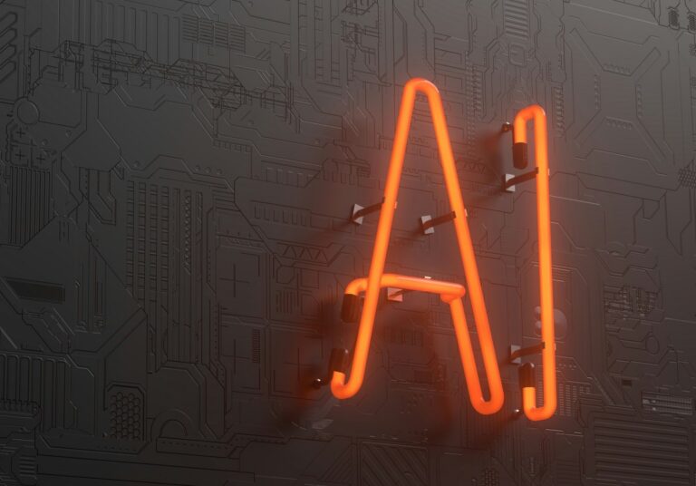 NEON AI Schriftzug auf einer Platine