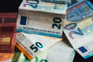 Benutze Euro Geldscheine in Nahaufnahme