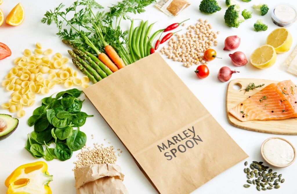 Frische Lebensmittel und Marley Spoon Papiertuete