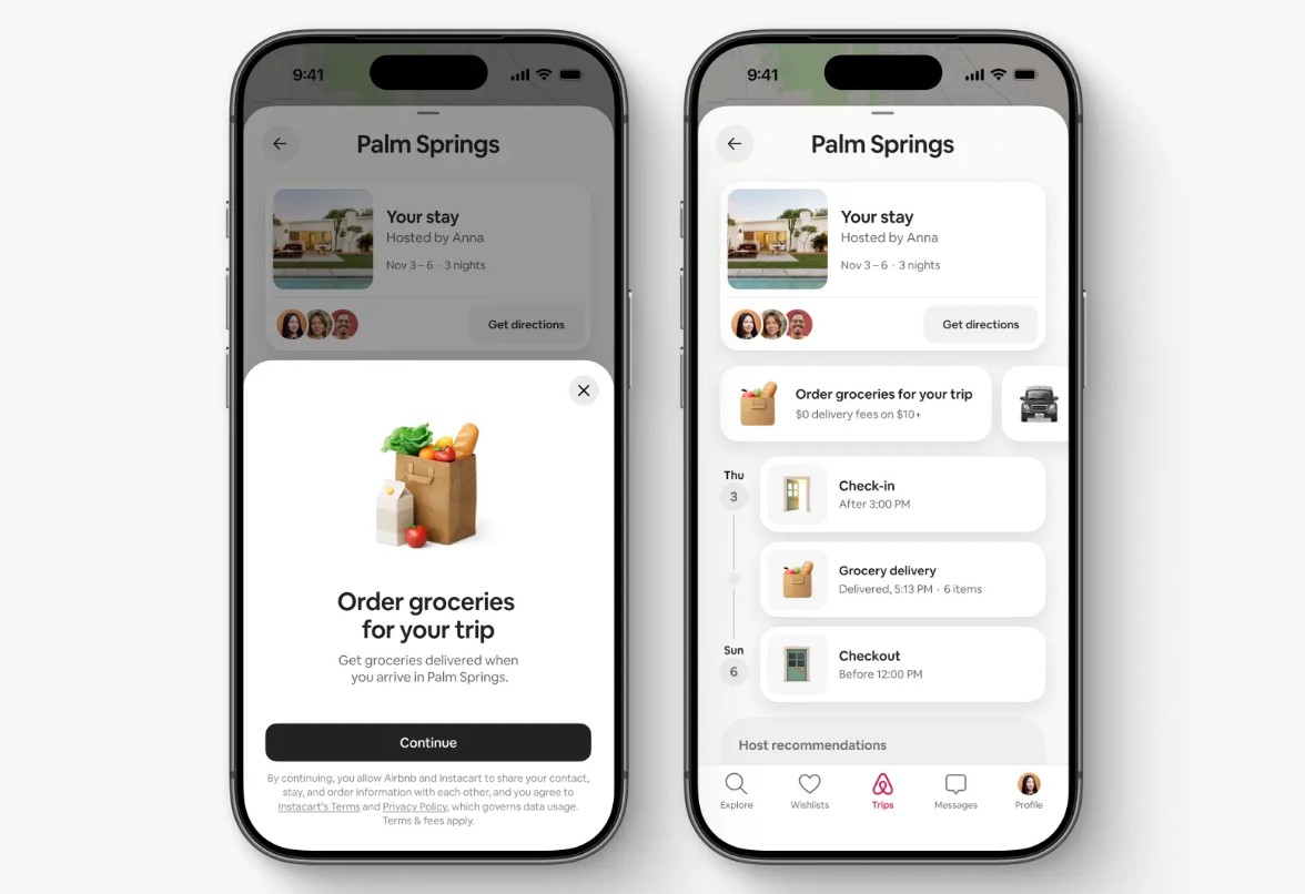Instacart Lebensmittel Bestellung bei Airbnb