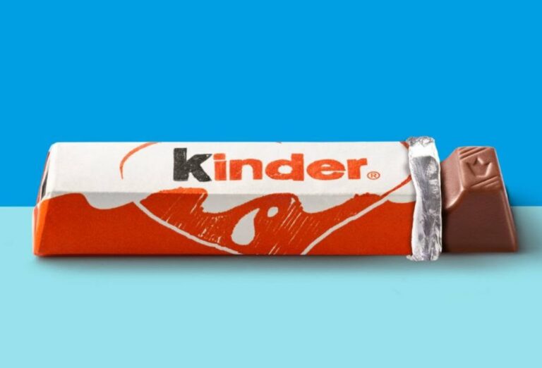 Riegel von Kinder Schokolade in Nahaufnahme
