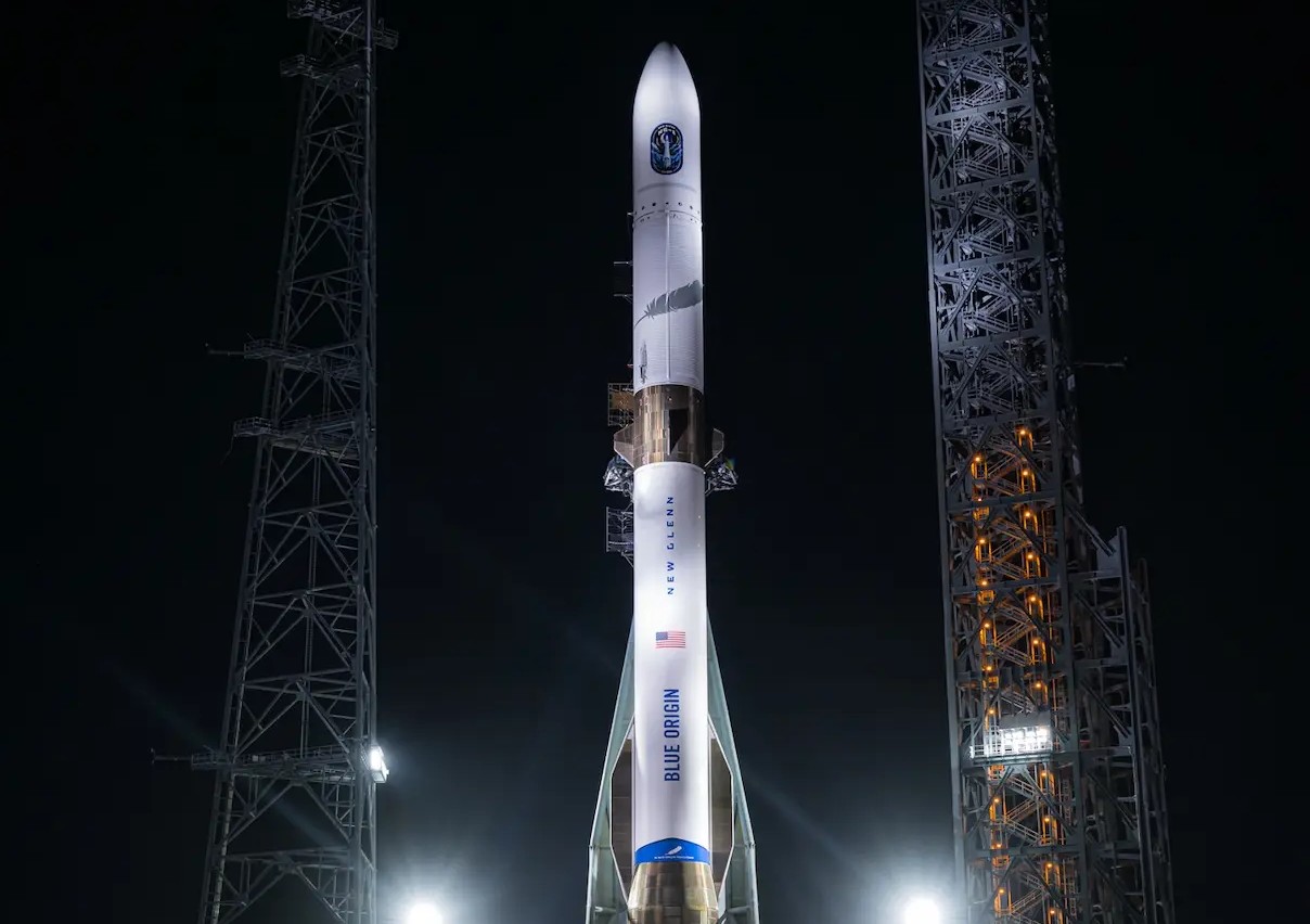 BLUE Origin Rakete in Startrampe
