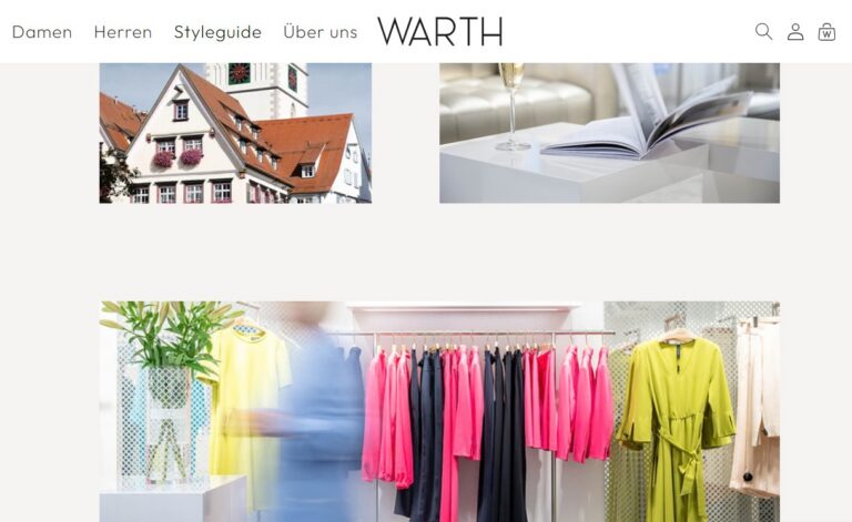 Screenshot der WARTH Website