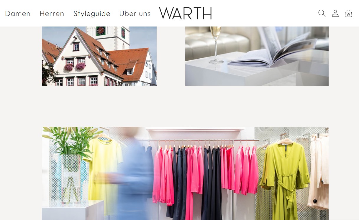 Screenshot der WARTH Website