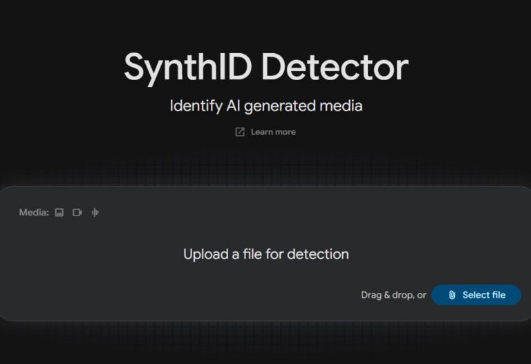 SynthID Detector Landingpage von Google