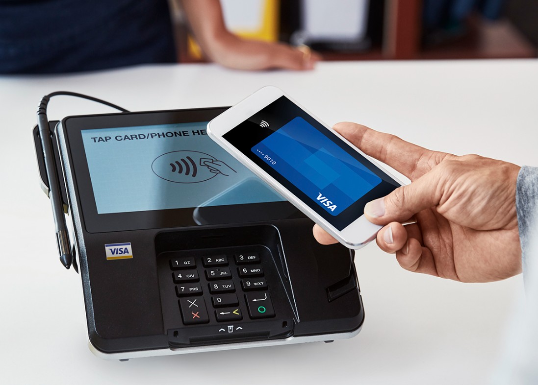 VISA Tab to pay auf einem Smartphone
