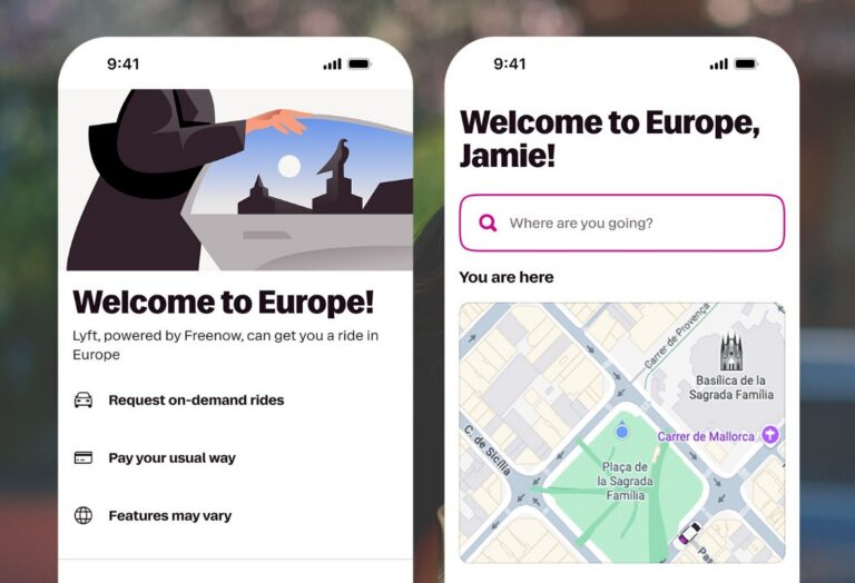 Welcome to Europe Screenshots der Lyft App